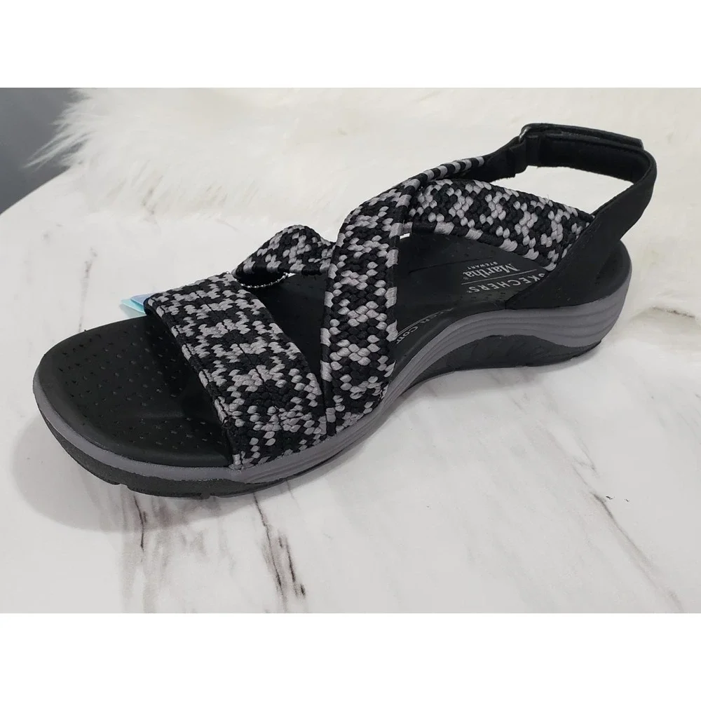 NEW NO BOX 7.5 Skechers Martha Stewart Reggae Cup Coastal‎ Trail Black fisherman